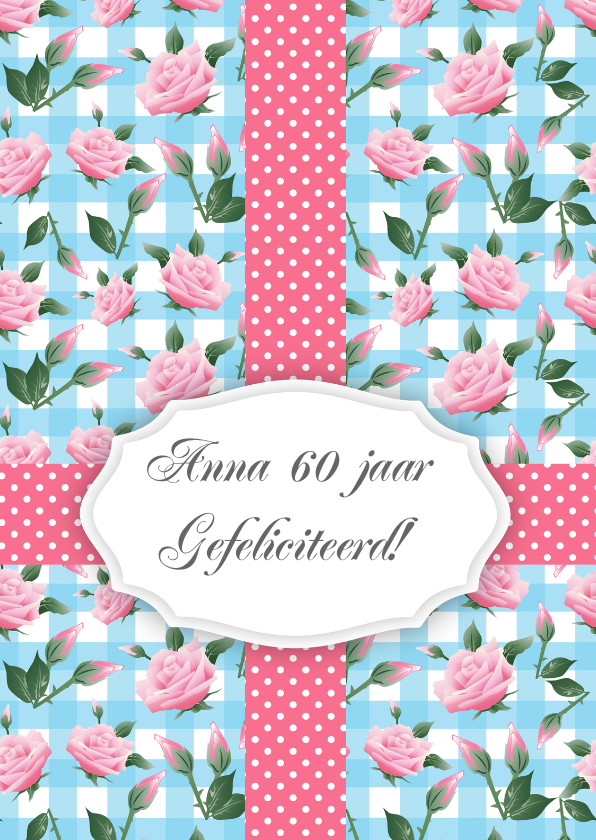 Verjaardagskaart vrouw rozen - Verjaardagskaarten Verjaardagskaarten - Verjaardagskaart vrouw rozen