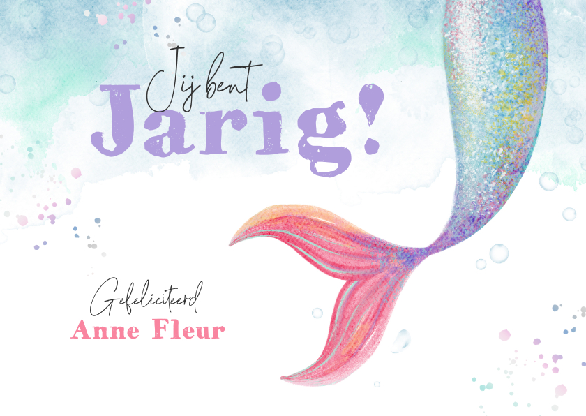 Verjaardagskaart zeemeermin staart gefeliciteerd jarig - Verjaardagskaarten Verjaardagskaarten - Verjaardagskaart zeemeermin staart gefeliciteerd jarig