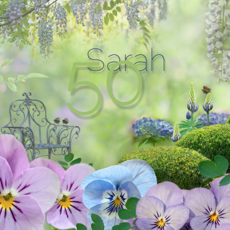 Violen voor Sarah - Verjaardagskaarten Verjaardagskaarten - Violen voor Sarah