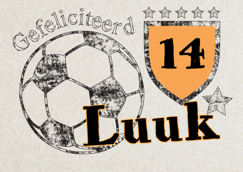 Voetbal met leeftijd en naam-ByF - Verjaardagskaarten Verjaardagskaarten - Voetbal met leeftijd en naam-ByF
