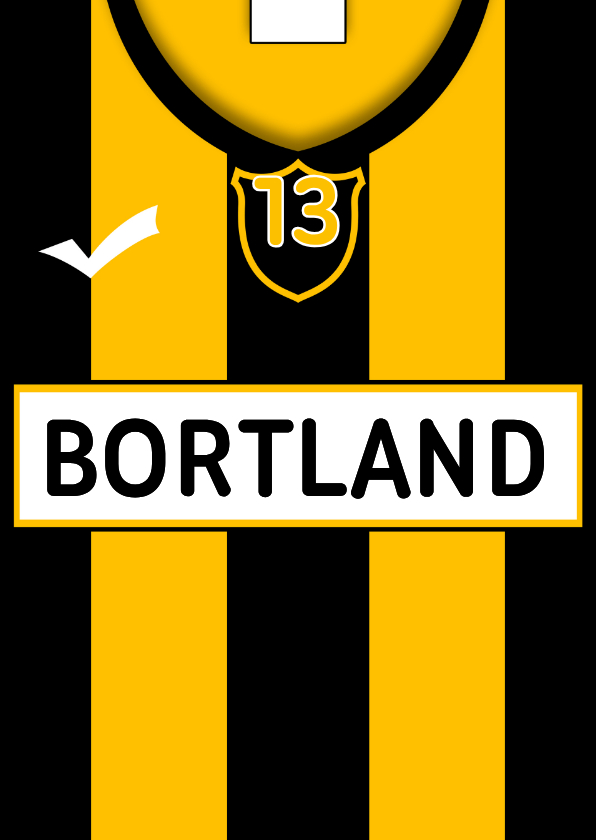 Voetbalshirt zelf invullen V - Verjaardagskaarten Verjaardagskaarten - Voetbalshirt zelf invullen V