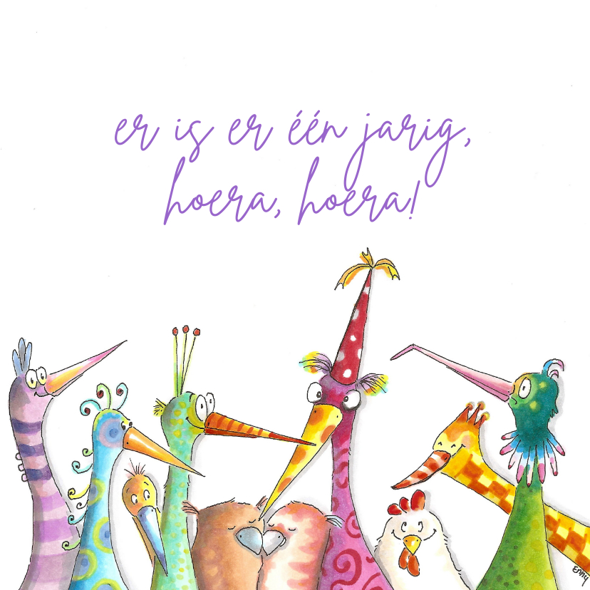 Vogelfeest - Verjaardagskaarten Verjaardagskaarten - Vogelfeest