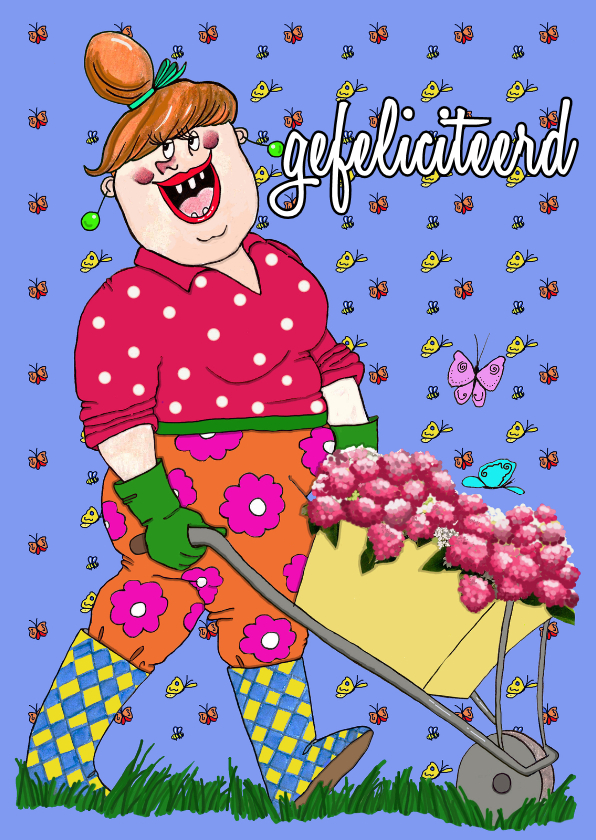 Voor de jarige een bloemetje - Verjaardagskaarten Verjaardagskaarten - Voor de jarige een bloemetje