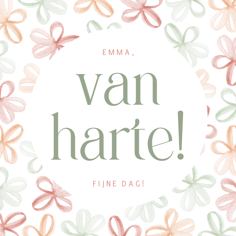 Vrolijk verjaardagskaartje met gekleurde bloemen - Verjaardagskaarten Verjaardagskaarten - Vrolijk verjaardagskaartje met gekleurde bloemen