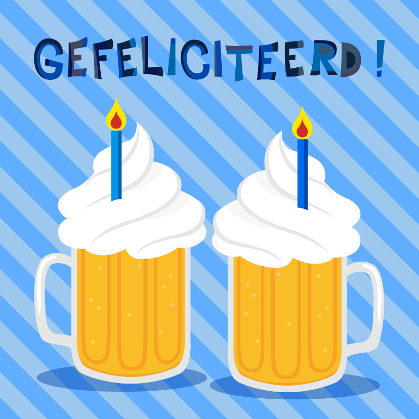 Verjaardagskaarten - Vrolijke en grappige verjaardagskaart met bier