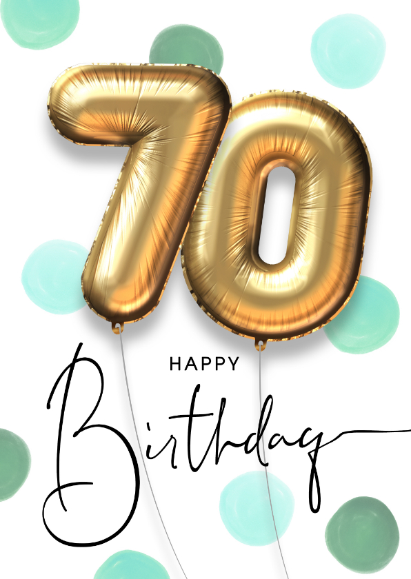 Verjaardagskaarten - Vrolijke felicitatie verjaardagskaart ballon 70 jaar
