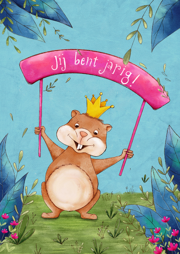 Verjaardagskaarten - Vrolijke felicitatiekaart met grappige hamster