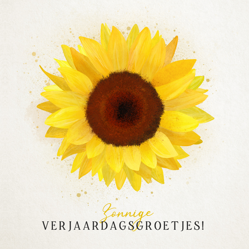 Verjaardagskaarten - Vrolijke zomerse verjaardagskaart met een zonnebloem