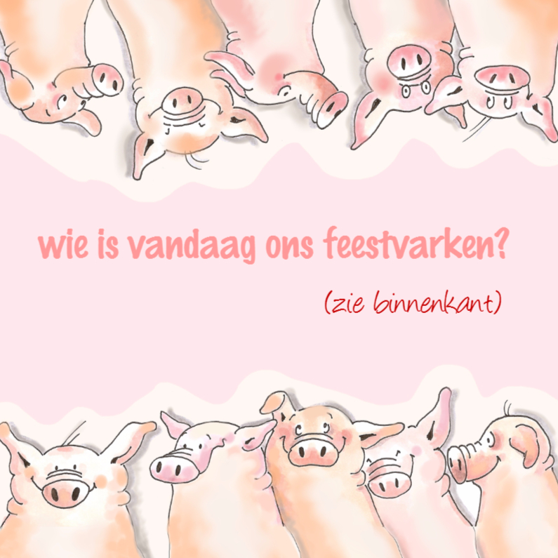 wie is het feestvarken - Verjaardagskaarten Verjaardagskaarten - wie is het feestvarken