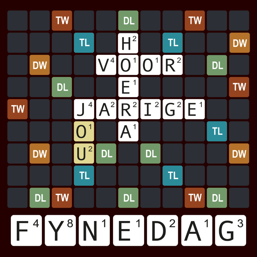 Woordspel verjaardagskaart - Verjaardagskaarten Verjaardagskaarten - Woordspel verjaardagskaart