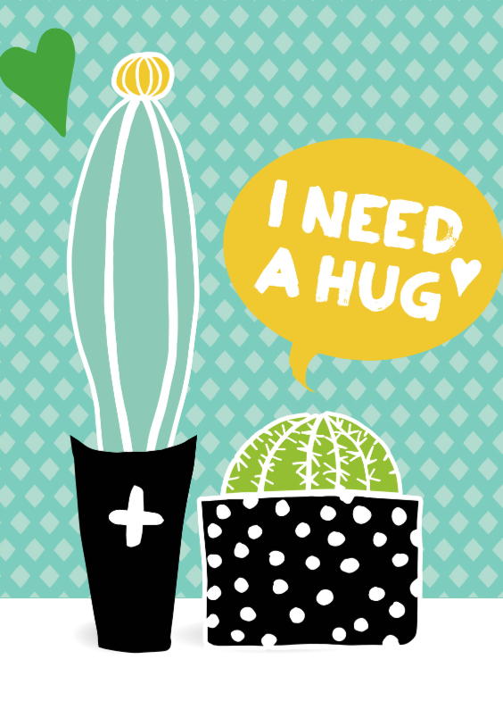 Cactissimo “I need a hug“ - Vriendschap kaarten Vriendschap kaarten - Cactissimo “I need a hug“