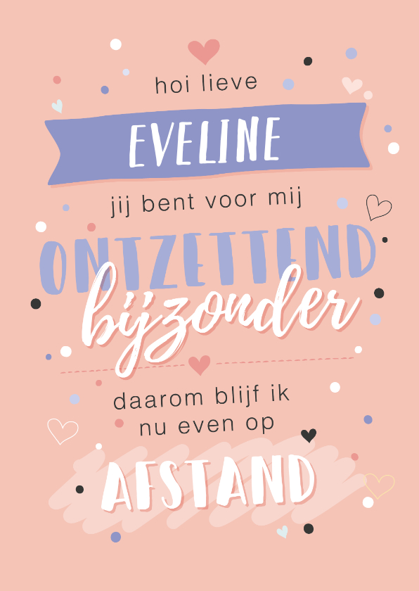 Lieve pastel rode kaart met quote - Vriendschap kaarten Vriendschap kaarten - Lieve pastel rode kaart met quote