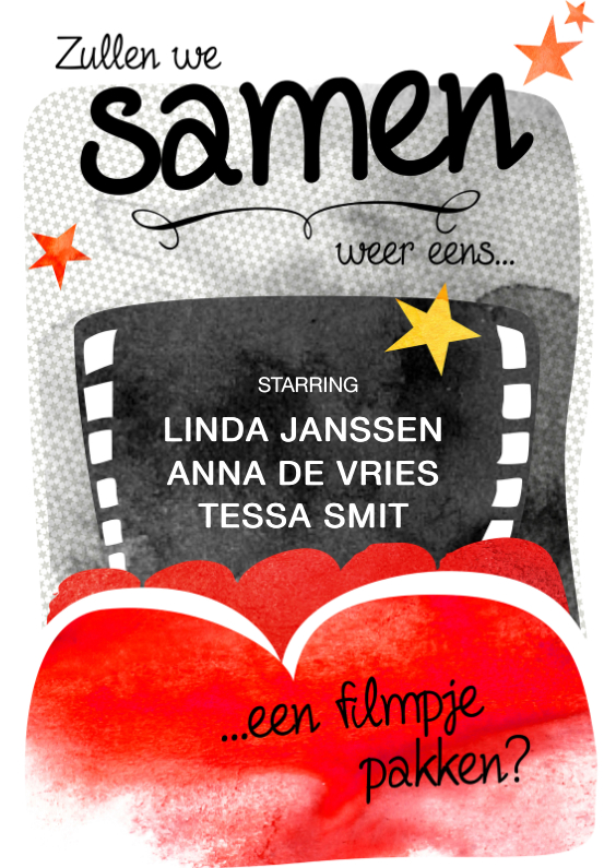Samen filmpje pakken - Vriendschap kaarten Vriendschap kaarten - Samen filmpje pakken