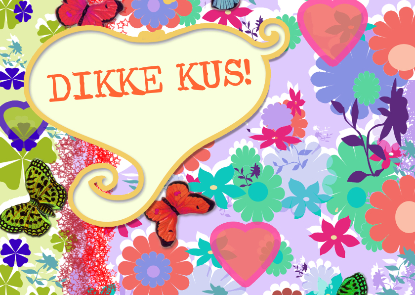 Valentijnskaart dikke kus Lind-y - Vriendschap kaarten Vriendschap kaarten - Valentijnskaart dikke kus Lind-y