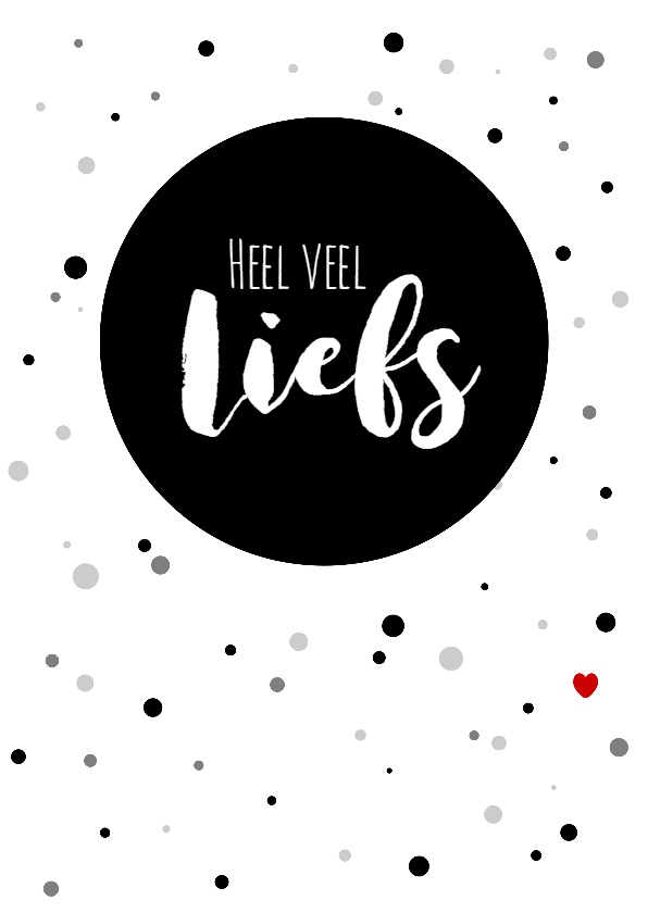 Veel Liefs kaart met stippen - Vriendschap kaarten Vriendschap kaarten - Veel Liefs kaart met stippen