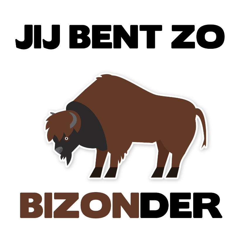 Vriendschap Jij bent bijzonder met een bizon erbij - Vriendschap kaarten Vriendschap kaarten - Vriendschap Jij bent bijzonder met een bizon erbij