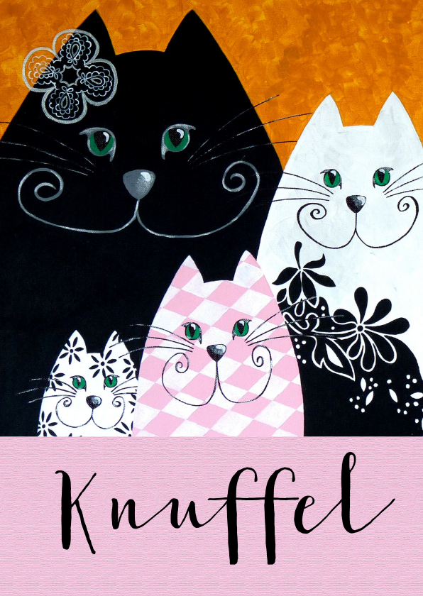 Vriendschap kaart katten knuffel - Vriendschap kaarten Vriendschap kaarten - Vriendschap kaart katten knuffel