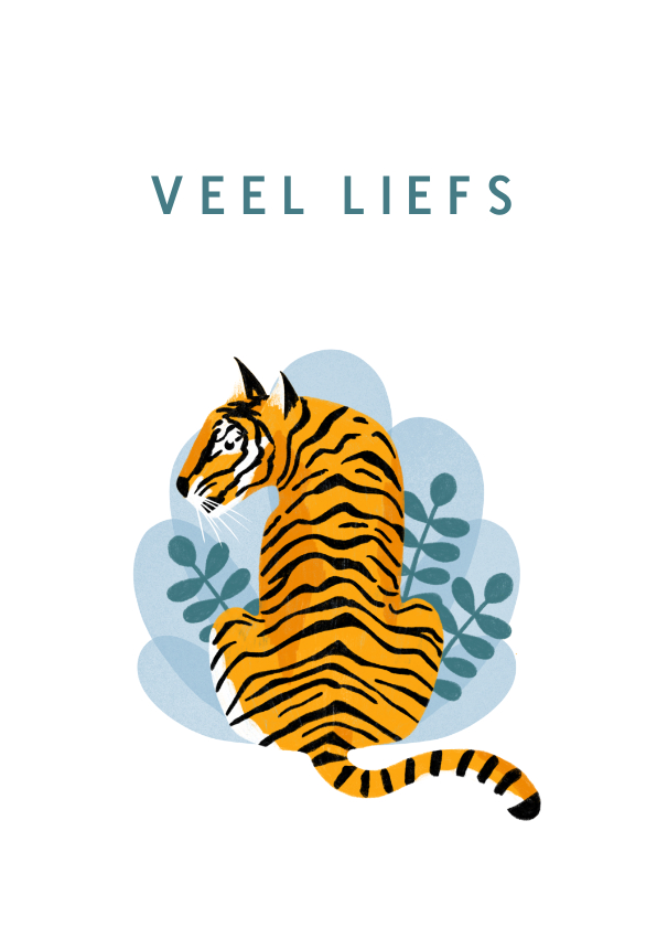 Vriendschap kaartje veel liefs tijger - Vriendschap kaarten Vriendschap kaarten - Vriendschap kaartje veel liefs tijger