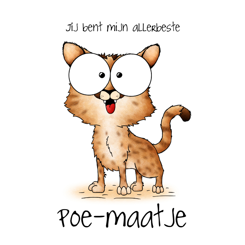 Vriendschapkaart jij bent mijn allerbeste poe-maatje - Vriendschap kaarten Vriendschap kaarten - Vriendschapkaart jij bent mijn allerbeste poe-maatje