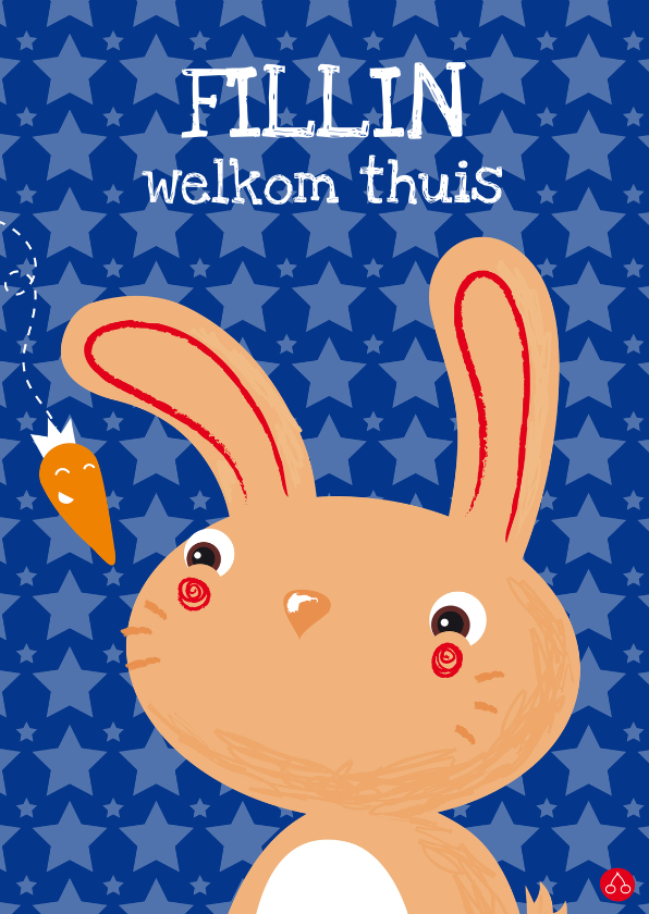 Konijntje welkom thuis - Welkom thuis kaarten Welkom thuis kaarten - Konijntje welkom thuis