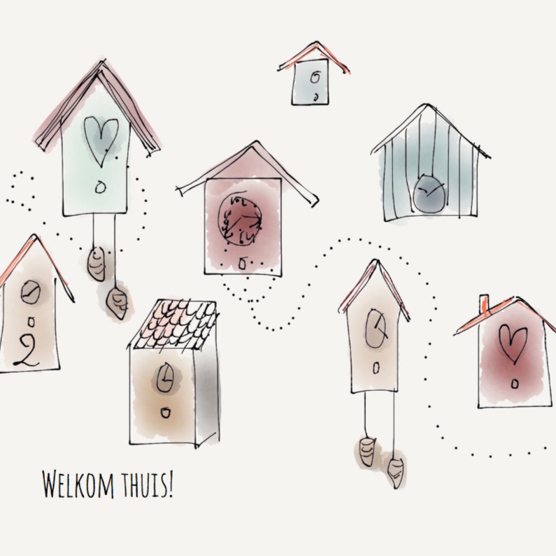 Welkom Thuis Vogelhuisjes - Welkom thuis kaarten Welkom thuis kaarten - Welkom Thuis Vogelhuisjes