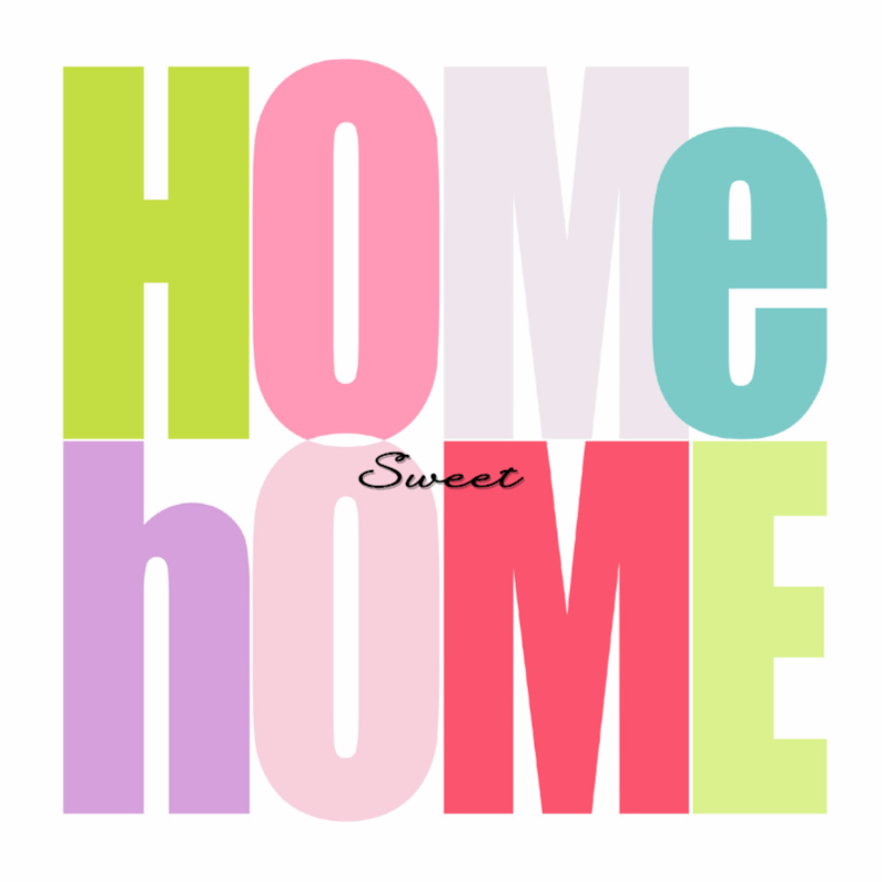 Welkom thuis kaarten - Woorden Home Sweet Home - BK