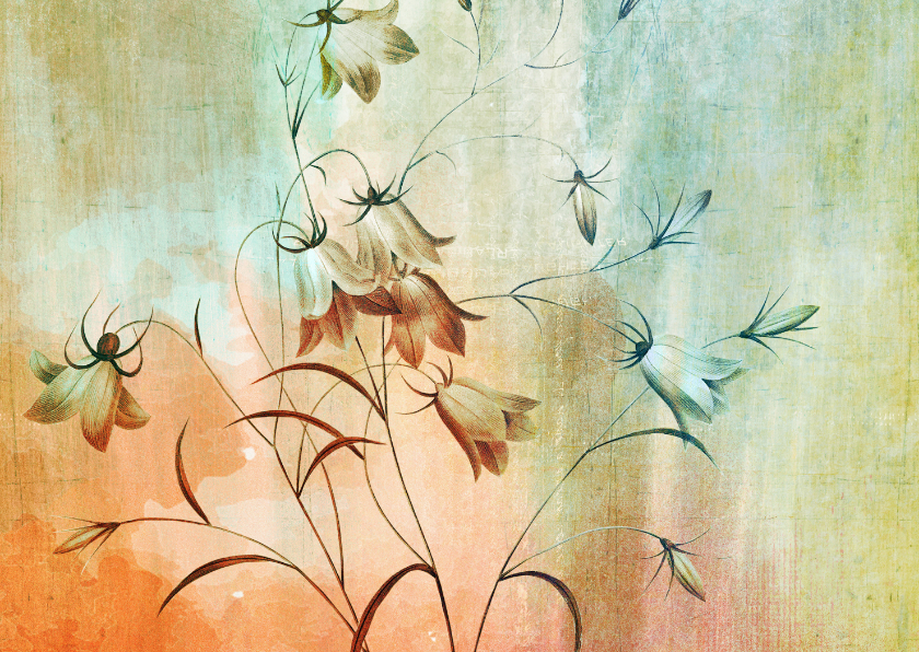 Bloemenkaart flora schilderij - Wenskaarten Wenskaarten - Bloemenkaart flora schilderij