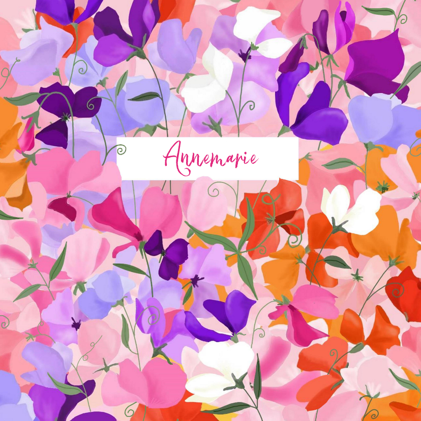 Bloemenkaart - Lathyrus - Wenskaarten Wenskaarten - Bloemenkaart - Lathyrus