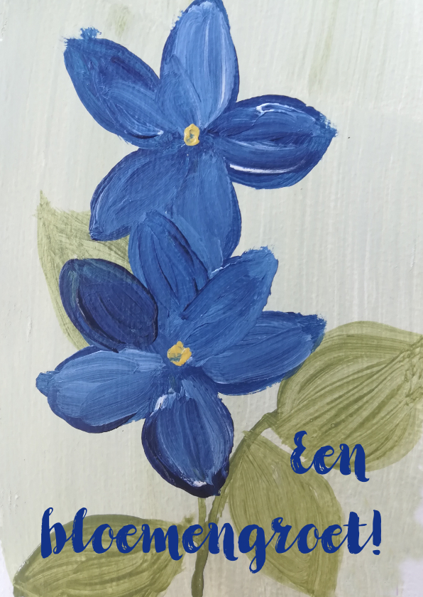Wenskaarten - Bloemenkaart met blauwe bloemen