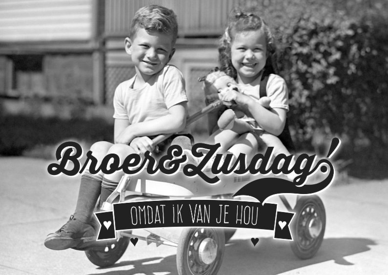 Broer en zus retro-isf - Wenskaarten Wenskaarten - Broer en zus retro-isf