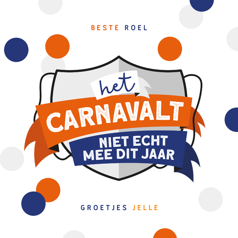 Wenskaarten - Carnavalskaart Eindhoven Lampegat corona confetti