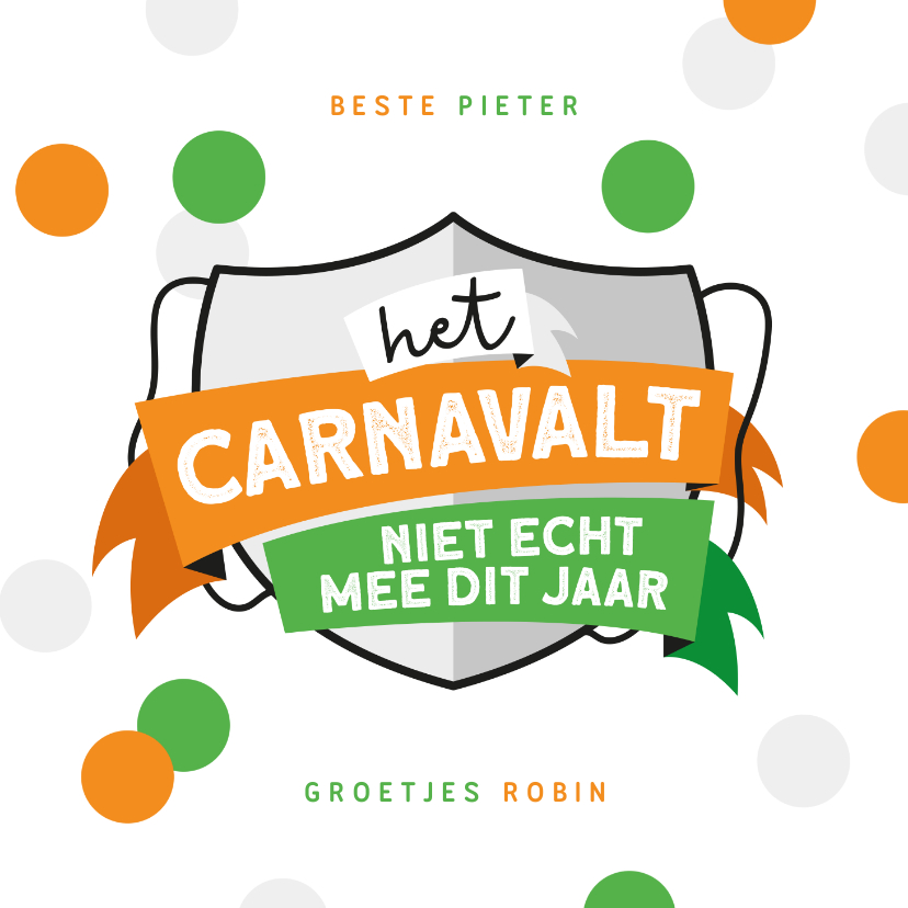 Wenskaarten - Carnavalskaart Tilburg kruikenzeiker kruikenstad confetti