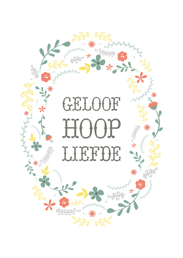 Wenskaarten - Christelijke wenskaart geloof hoop liefde