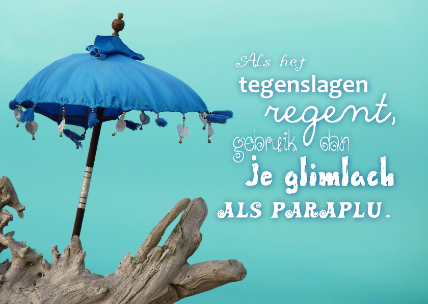 Coachingskaart paraplu regen - Wenskaarten Wenskaarten - Coachingskaart paraplu regen