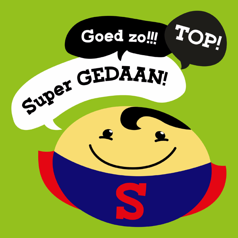 Wenskaarten - Coachingskaart smiley superman