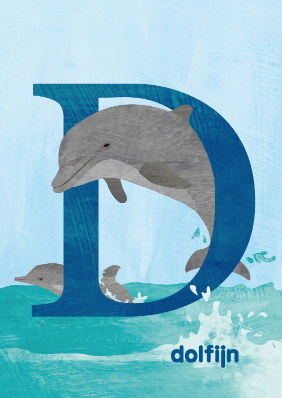 Wenskaarten - D van dolfijn