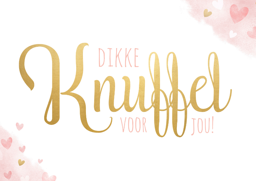 Dikke knuffel kaart voor een vrouw roze met hartjes - Wenskaarten Wenskaarten - Dikke knuffel kaart voor een vrouw roze met hartjes