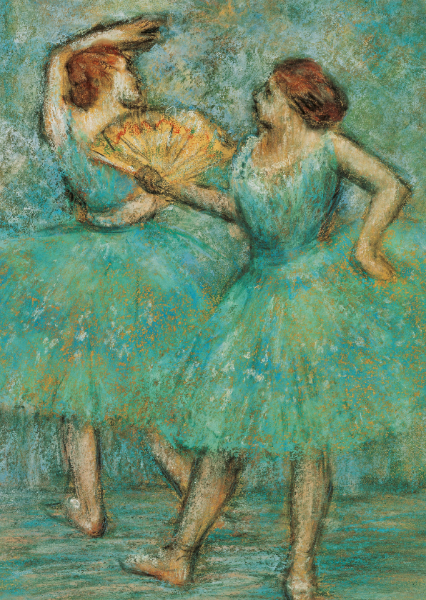 Wenskaarten - Edgar Degas. Twee danseressen