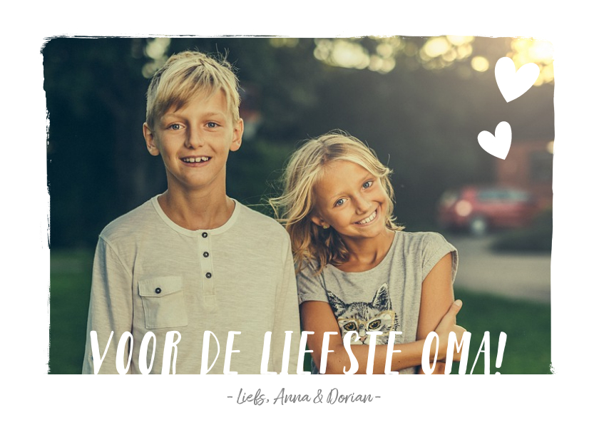 Fotokaart met grote foto voor opa of oma - Wenskaarten Wenskaarten - Fotokaart met grote foto voor opa of oma