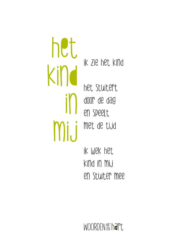 Wenskaarten - Gedichtenkaart Het kind in mij