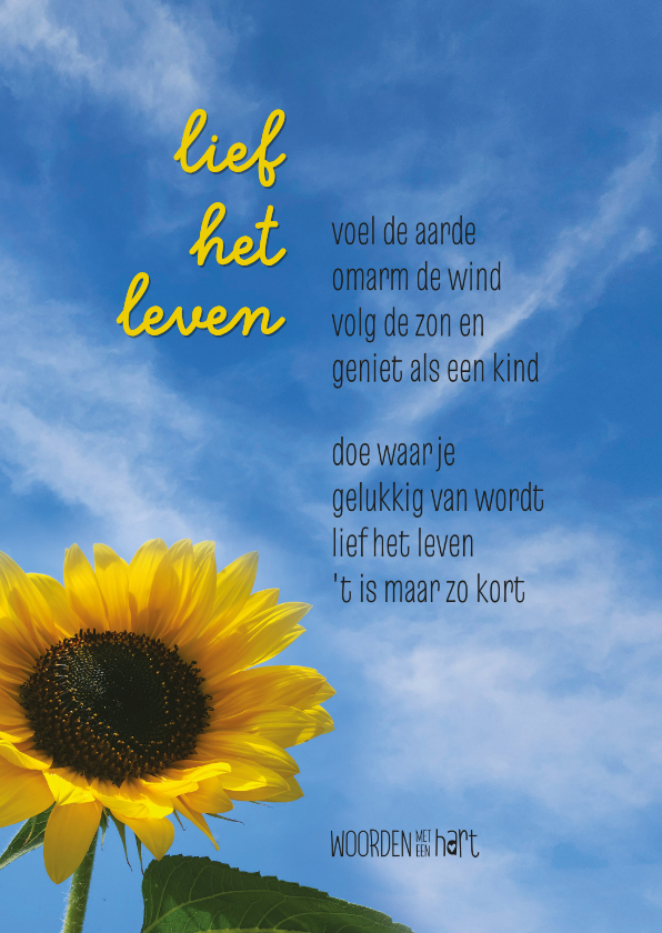 Wenskaarten - Gedichtenkaart Lief het leven