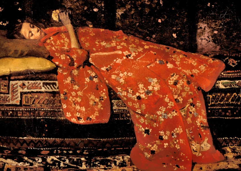 Wenskaarten - George Breitner. Meisje in rode kimono (Geesje Kwak)