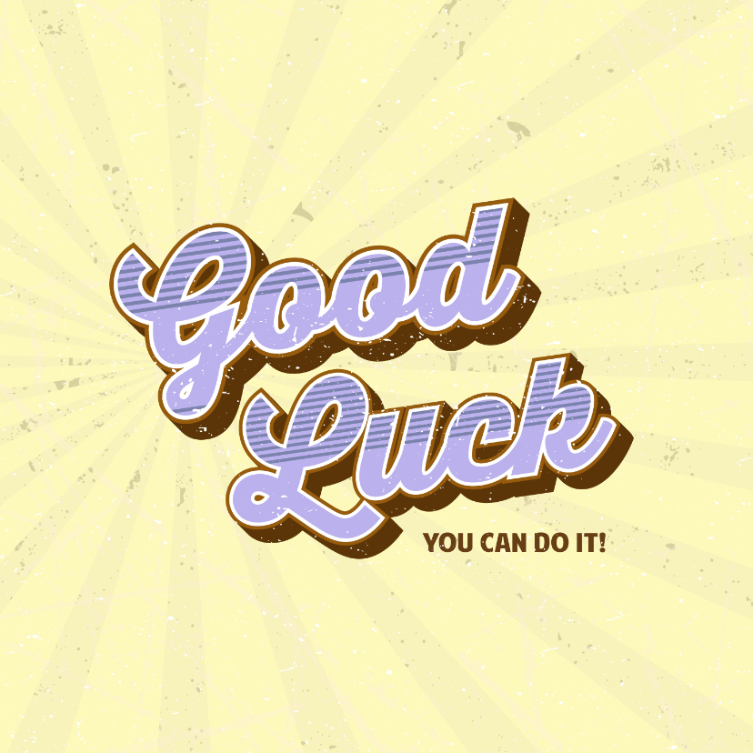 Good luck happy retro succeskaart - Wenskaarten Wenskaarten - Good luck happy retro succeskaart