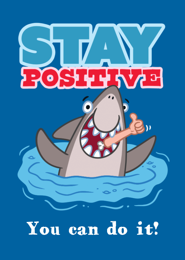 Wenskaarten - Grappige succes wenskaart haai met arm in zijn bek!