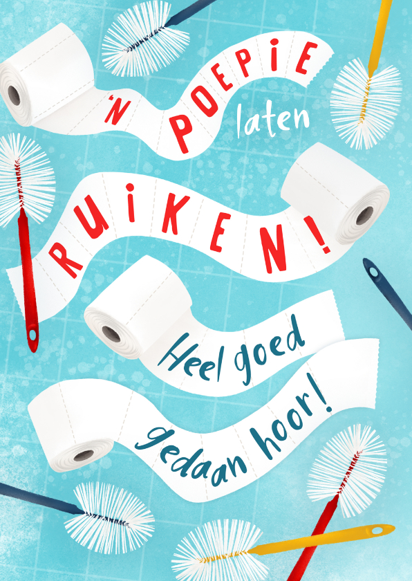 Grappige wenskaart 'Poepie laten ruiken' - Wenskaarten Wenskaarten - Grappige wenskaart 'Poepie laten ruiken'
