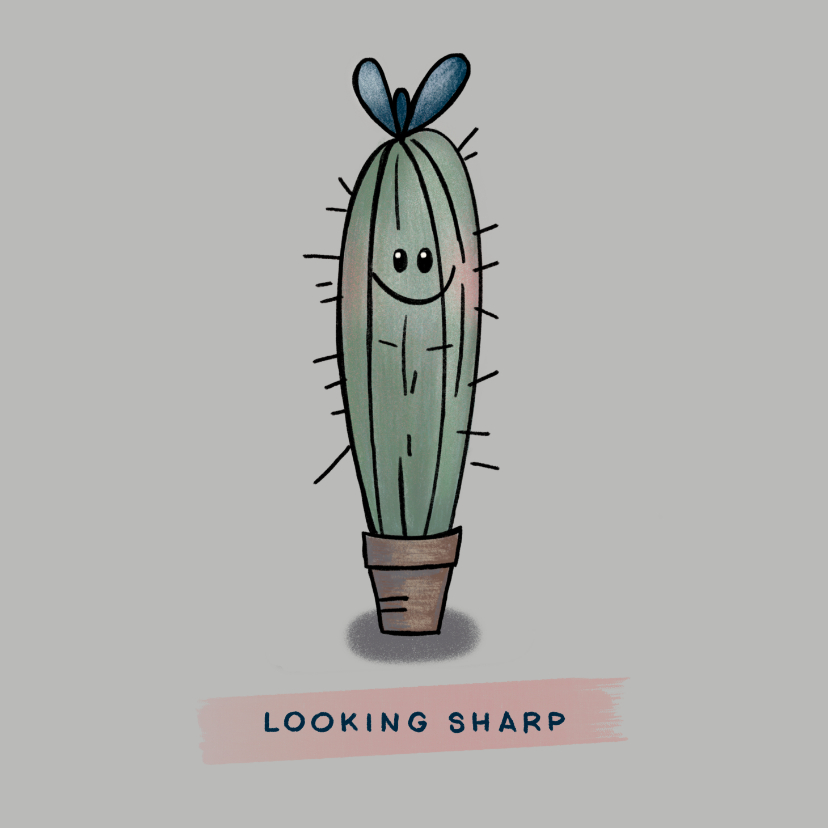 Wenskaarten - Grappige zomaar-kaart met cactus om een compliment te geven