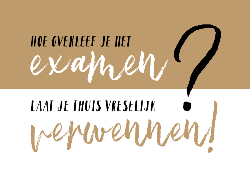 Wenskaarten - hoe overleef je het examen