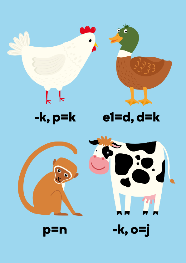 Wenskaarten - Ik denk aan jou kaartje met rebus