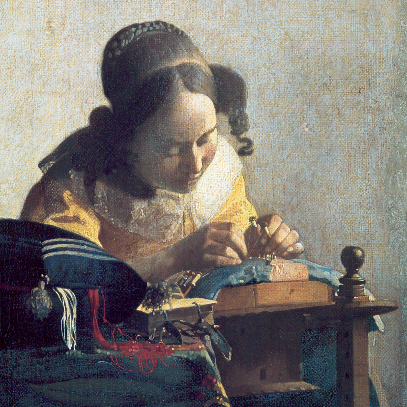 Johannes Vermeer. De kantwerkster - Wenskaarten Wenskaarten - Johannes Vermeer. De kantwerkster