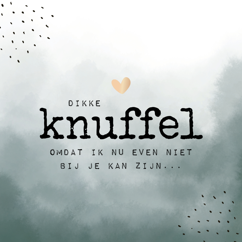 Wenskaarten - Kaart dikke knuffel, waterverf, hartje